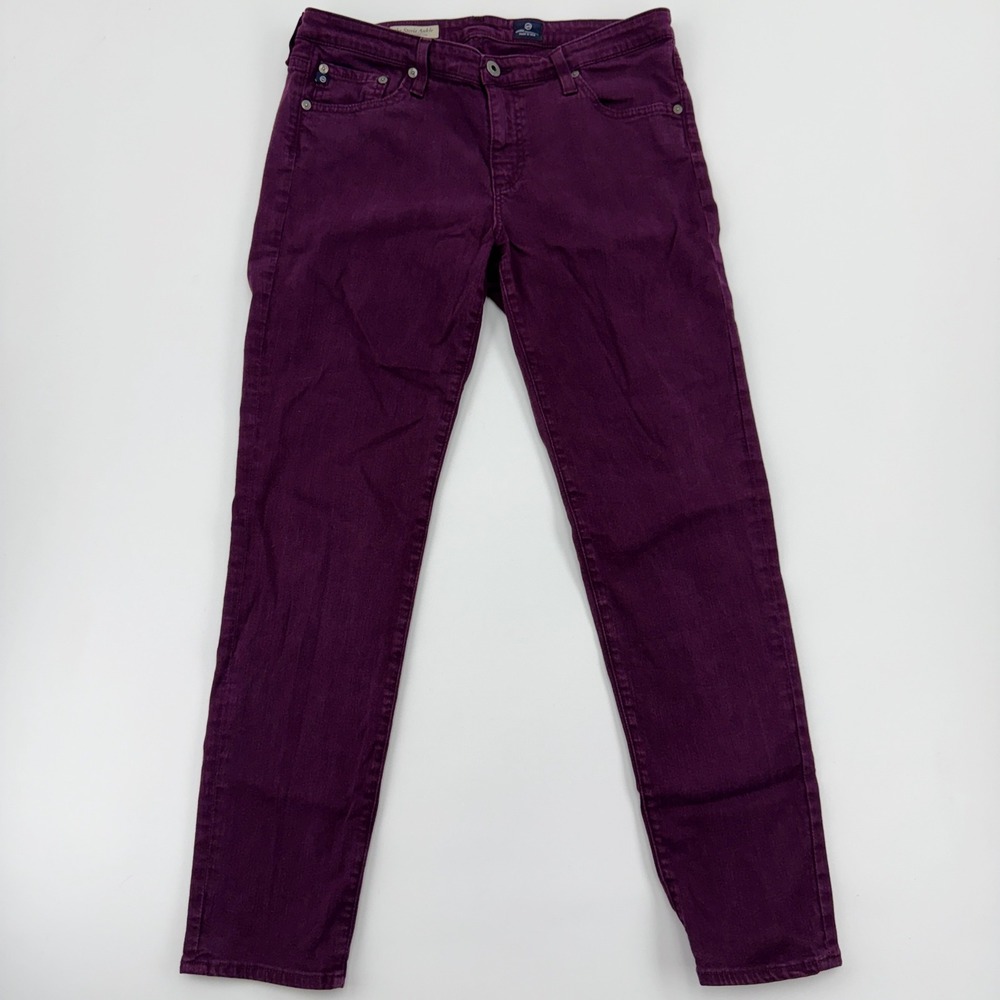 AG Adriano Goldschmied The Stevie Ankle Slim Straight Jeans Purple 31R CTL1377